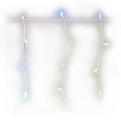 239015 18 In. Illuminet 100 Light Glass Look Traditional Led Icicle Set With White Wire