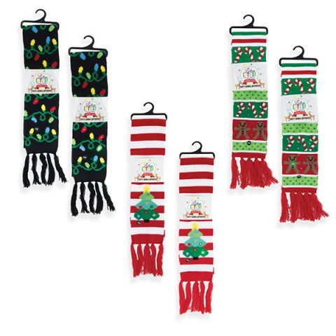 244144 Christmas Light Up Scarf - Red, Blue & Size 1