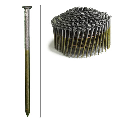 0.12 X 3 In. Framing 15 Smooth Wire Coil Bright Framing Nails, 2500 Count