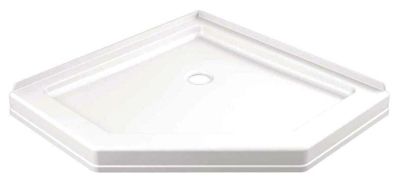 Delta Faucet 245044 38.25 X 38.25 In. High Gloss Single Threshold Neo Angle Shower Base - Bright White