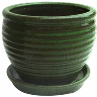 227341 9 In. Green Honey Jar Planter