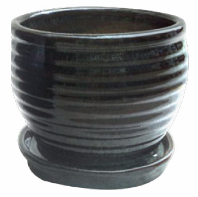227340 9 In. Honey Jar Planter - Drip Green
