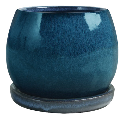 227350 6 In. Aqua Blue Artisan Pot