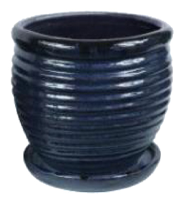 227342 9 In. Drip Blue Honey Jar Planter