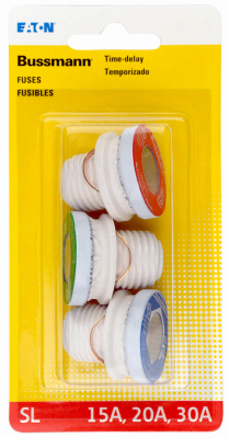 Time Delay Sl Plug Fuse - Assorted Color, Pack Of 3
