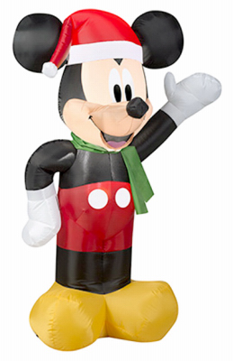 238835 3.5 Ft. Air Blown Mickey With Santa Yard Art