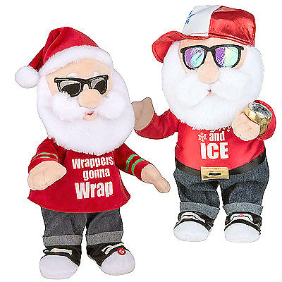 238930 Hip Hop Pop Animated Plush Santa Assortment - 6 Piece