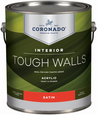 236095 1 Gal Tough Walls Satin Interior Paint - White