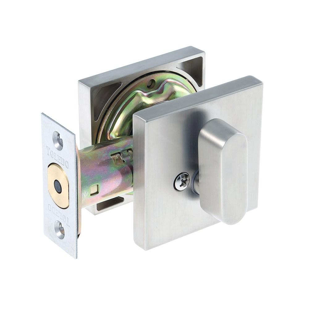 229663 Single Cylinder Square Entry Deadbolt, Stainless Steel