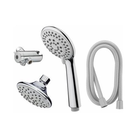 228629 Home Pointe 5 Spray Settings Fixed Hand Held Shower Head, Chrome Plated
