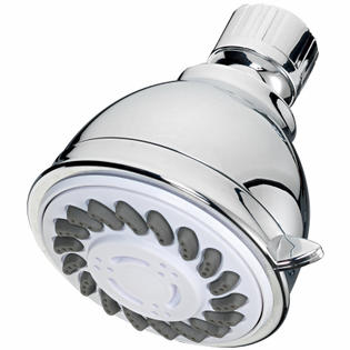 Home Pointe 3 Spray Settings Adjustable Plastic Fixed Wall Shower Head, Chrome