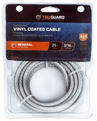 231449 0.18 In. X 25 Ft. Tg Vinyl Cable Vinyl Coated Cable