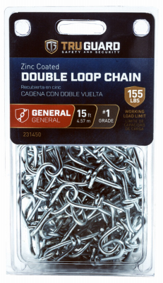 231450 No. 1 X 15 Ft. Zinc Plated Double Loop Inco Chain