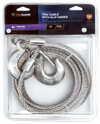 231452 0.31 In. X 20 Ft. Tru-guard Galvanized Tow Cable