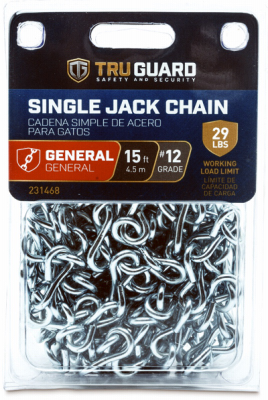 231468 No. 12 X 15 Ft. Zinc Plated Single Steel Jack Chain