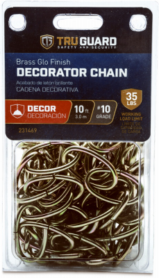 231469 No. 10 X 10 Ft. Brass Glow Decorator Chain
