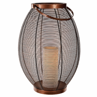 241379 16 In. Paradise Lighting Oval Metal Wire Basket With Matte Black