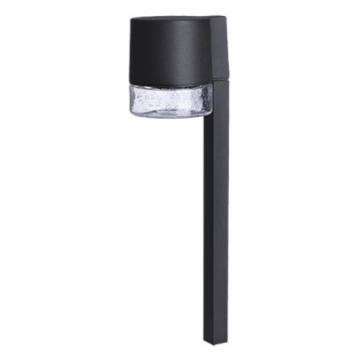 241402 2w Warm White Cast Aluminum Led Path Light, Black With Seeded Glass Lens