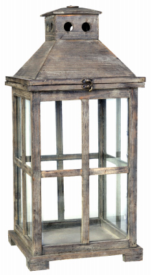 247606 Small Square Graca Temple Garden Candle Lantern, Antiqued