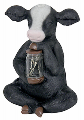 247542 Solar Cow With Firefly Jar Statue