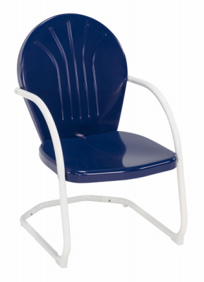 242415 Blue Highway Retro Chair, Navy Seat & Back With White Frame