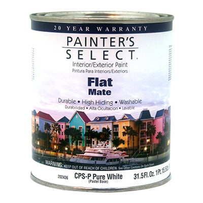 202436 Cpsp Painters Select Quart Pastel Base Tintable White Interior Exterior Flat Acrylic Latex Paint