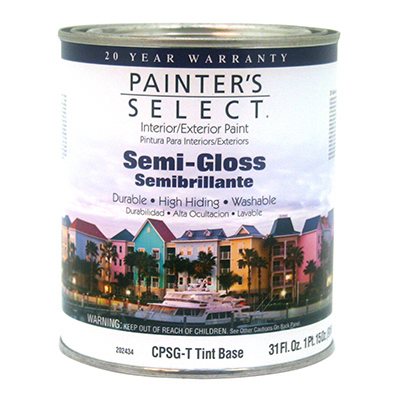 202434 Cpsgt Painters Select Quart Tint Base Interior Exterior Semi-gloss Acrylic Latex Paint