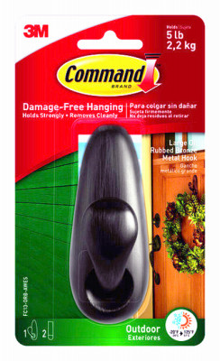 243254 Command Large Oil Rubbed Bronze Metal Classic Hook