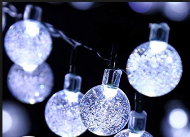 232277 120v Four Seasons Courtyard Silver Electroplated Glass Ball String Light Set, 10 Count