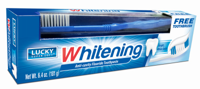 240343 6.4 Oz Lucky Super Soft Advanced Whitening Anti-cavity Fluoride Toothpaste