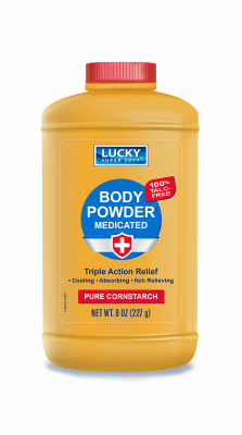 240344 8 Oz Lucky Super Soft Medicated Body Powder