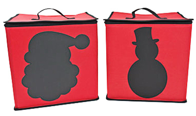 238915 Red Snowman & Santa Holiday Storage Set, 2 Piece