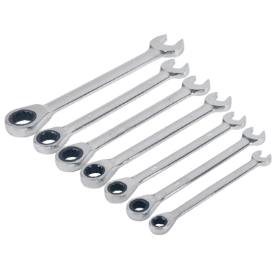 Sae Ratcheting Wrench Set, 10 Piece