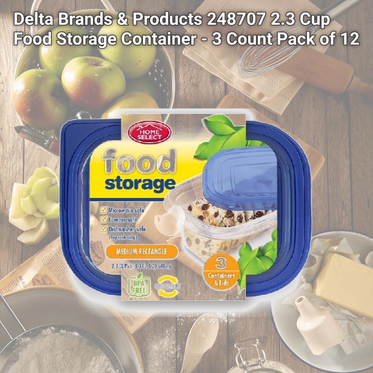 Picture of Delta Brands &amp; Products 248707 2.3 Cup Food Storage Container - 3 Count Pack of 12