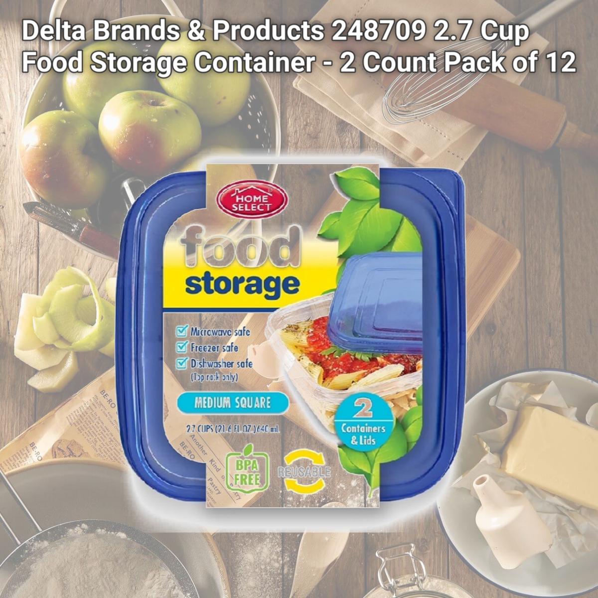 Picture of Delta Brands &amp; Products 248709 2.7 Cup Food Storage Container - 2 Count Pack of 12