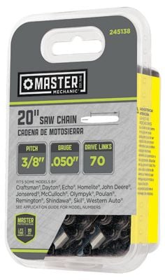 Oregon Cutting Systems 245138 20 In. Master Mechanic 72v Vanguard Full Chisel Premium C-loop Saw Chain