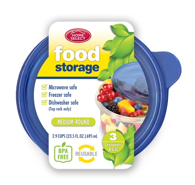 248997 2.9c Food Container - 3 Count - Pack Of 12