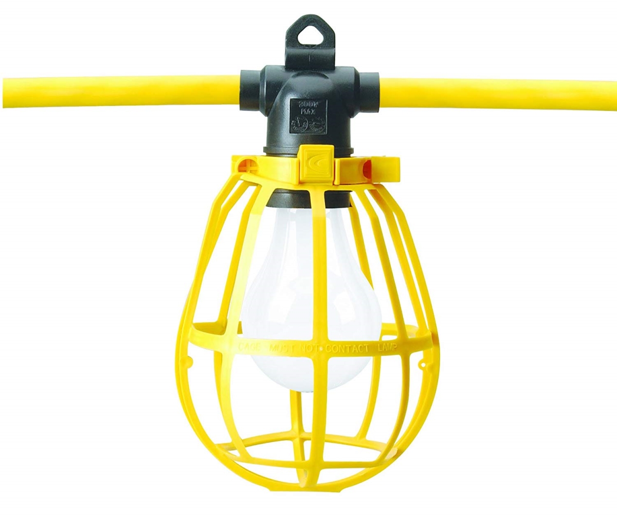 248718 50 Ft. 1.67 Sjtw Master Electrician Yellow Cord Temporary Lighting With 5 Molded Light Sockets