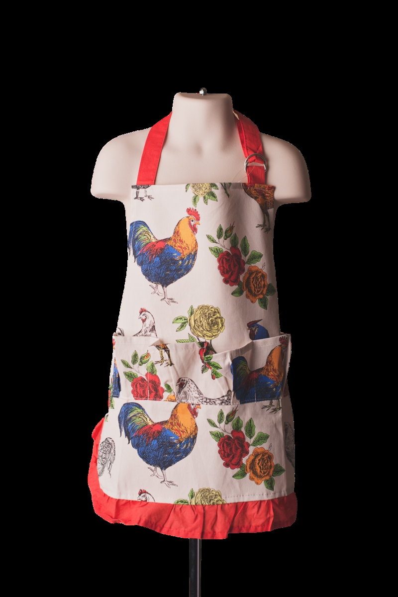 250735 19 X 20 In. Half Body Egg Collecting Apron, Bright Colors With Roosters