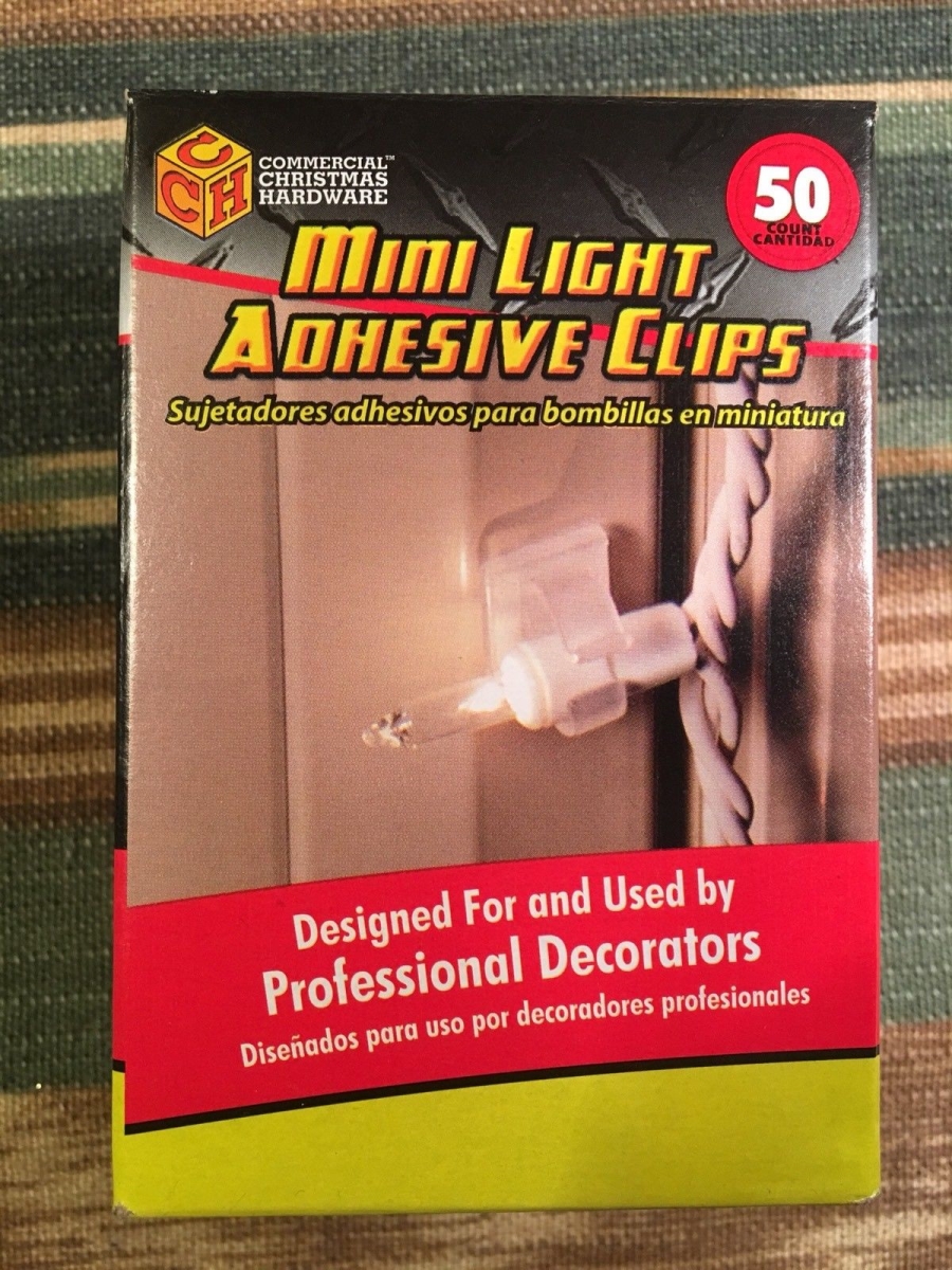 222446 Mini Light Adhesive Clips, 50 Count