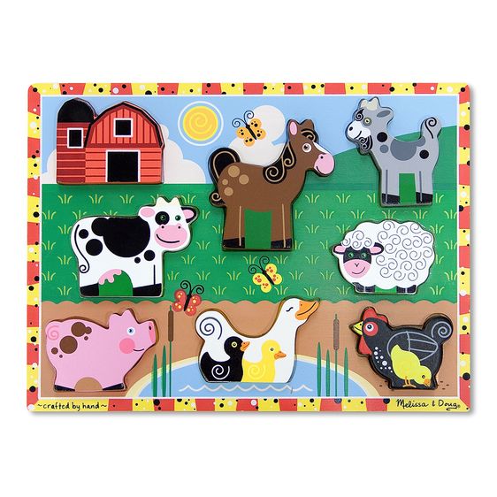 252456 Farm Chunky Wooden Puzzle - 8 Piece