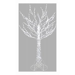 251495 8 Ft. Illuminated Twinkling Bare Branch Tree, White Frame