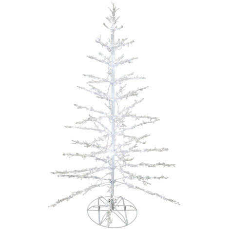251496 8 Ft. Illuminated Twinkling Bare Branch Tree, White Frame