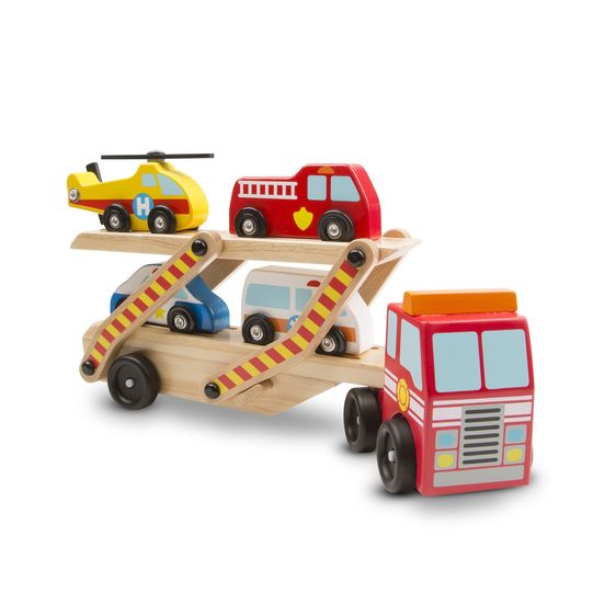 252457 Emergency Vehicle Carrier Wooden Play Set