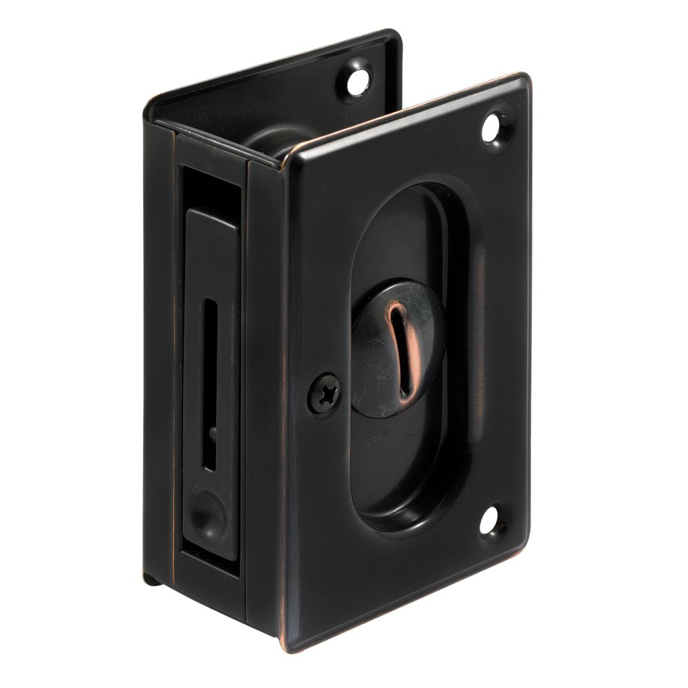 251144 Bronze Deluxe Pocket Door Privacy Lock & Pull