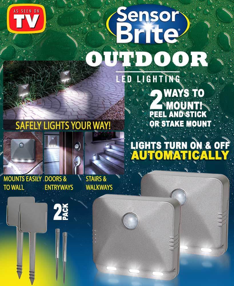 250348 Sensor Brite Outdoor Wireless Motion Activated Led Lighting - Pack Of 2