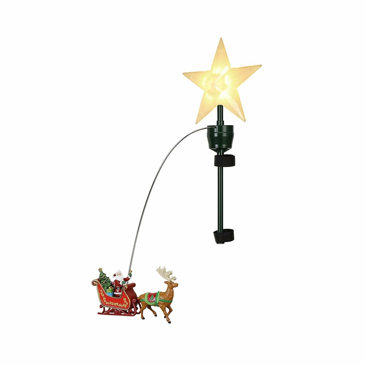 252112 Santa & Sleigh Animated Tree Topper