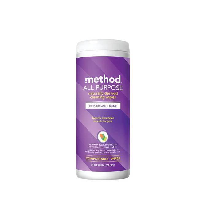 Method Products 253524 Method Lavender Wipes - 30 Count