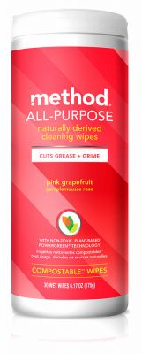 Method Products 253525 Method Grapefruit Wipes - 30 Count