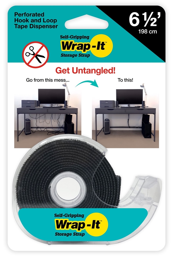 250836 6.5 In. Black Self-gripping Storage Perforated Tape Roll